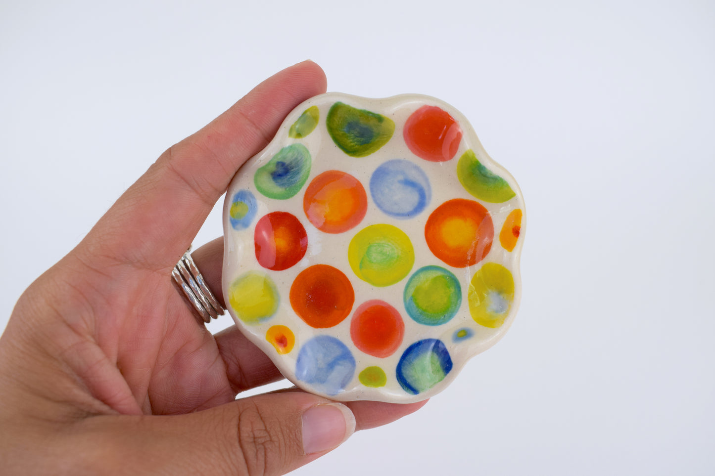 Multicoloured Spot Trinket Dish