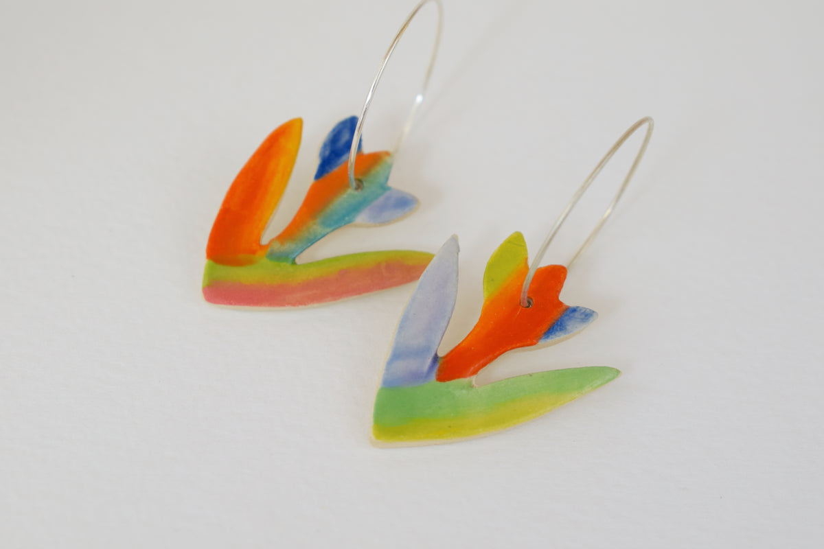 Rainbow Flower Earrings