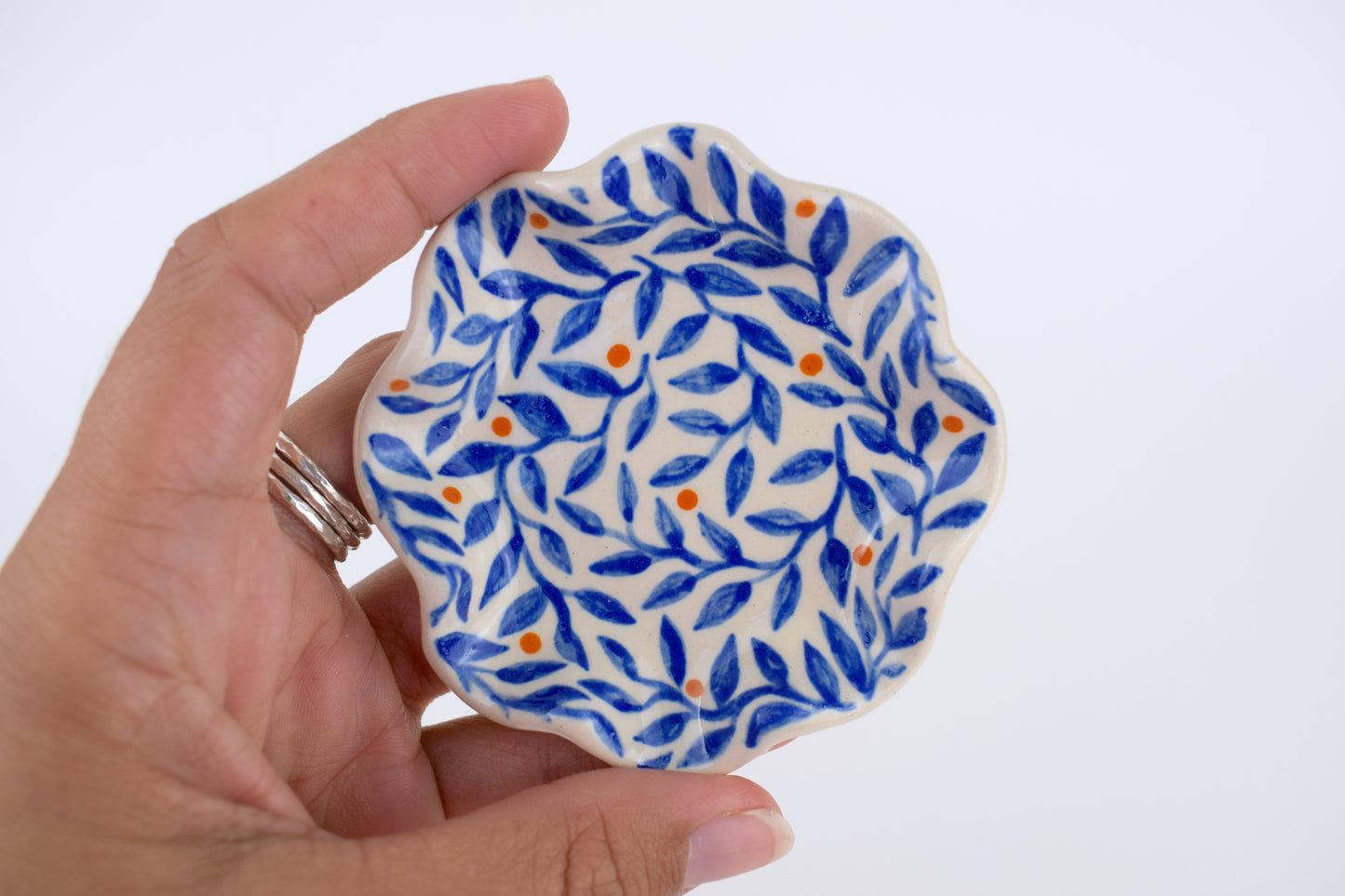 Blue Leaf Trinket Dish