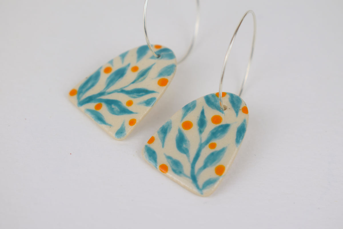 Turquoise Leaf Earrings