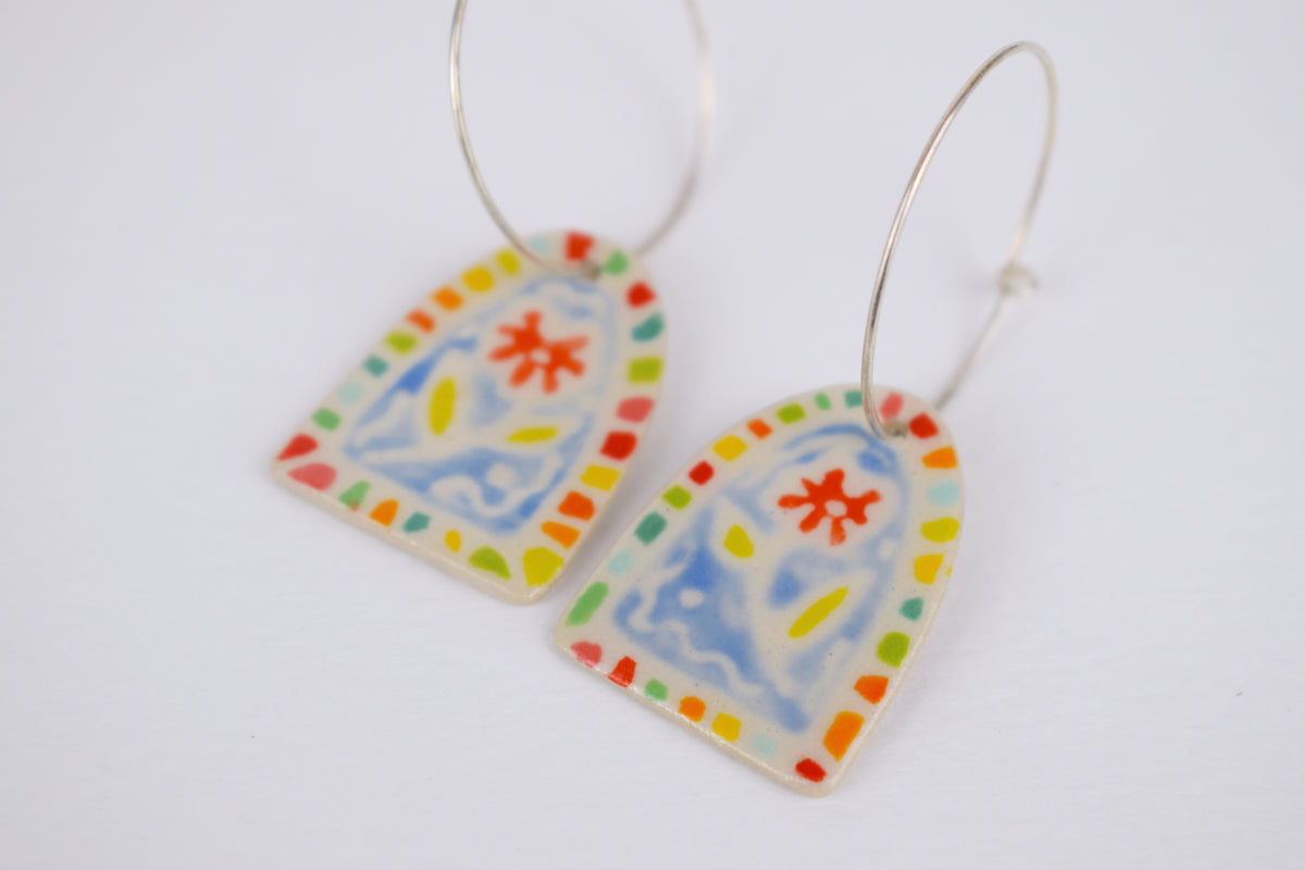 Framed Floral Earrings