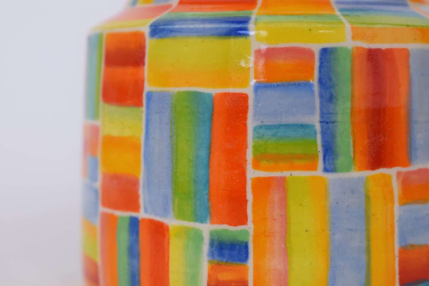 Rainbow Stripe Vase