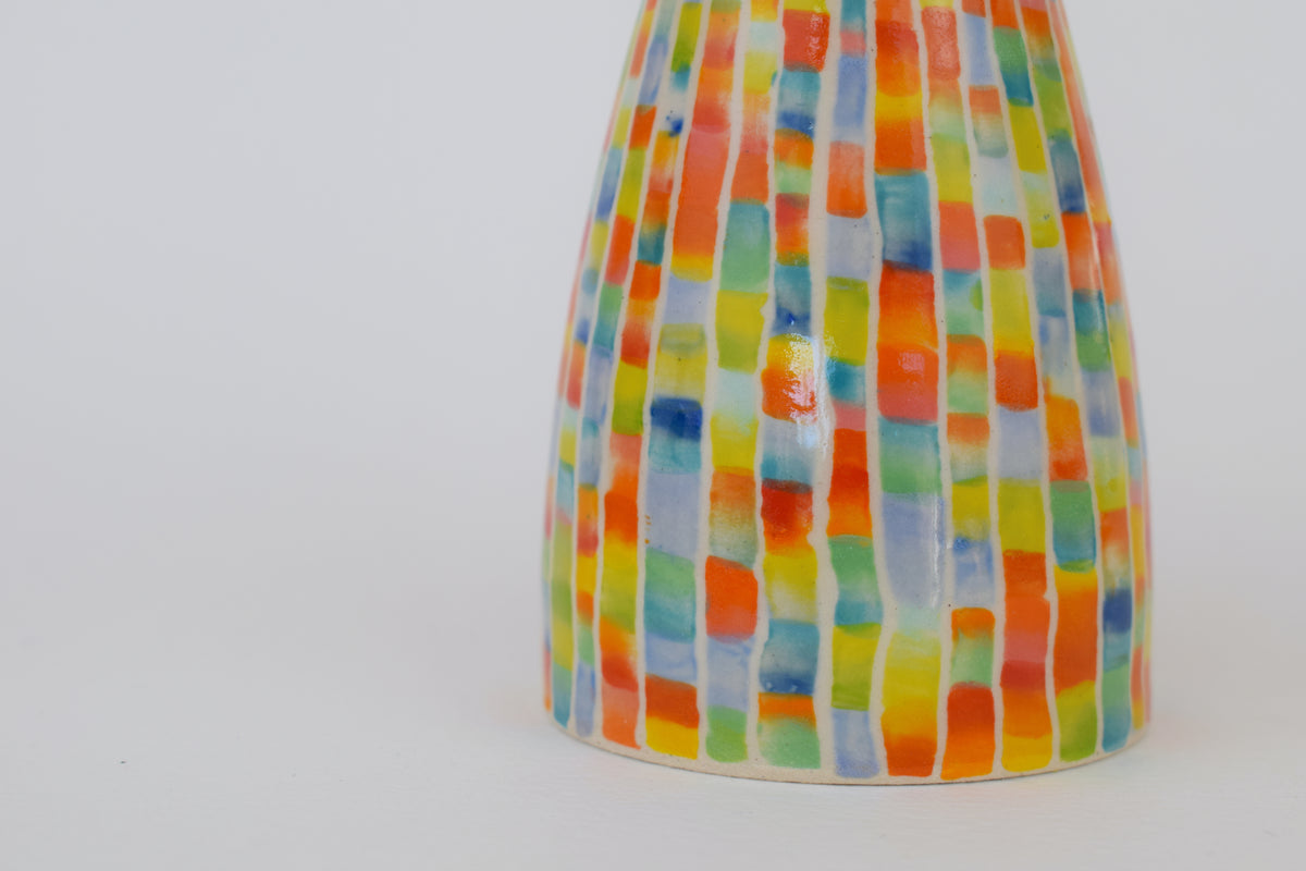 Rainbow Stripe Vase