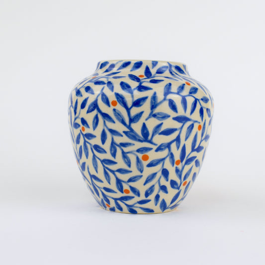 Blue Leaf Mini Vase