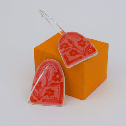 Pink and Red Earrings