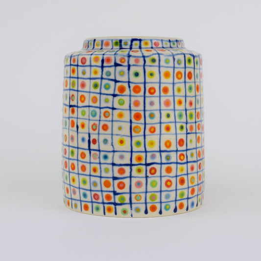 Colour Spot Grid Vase