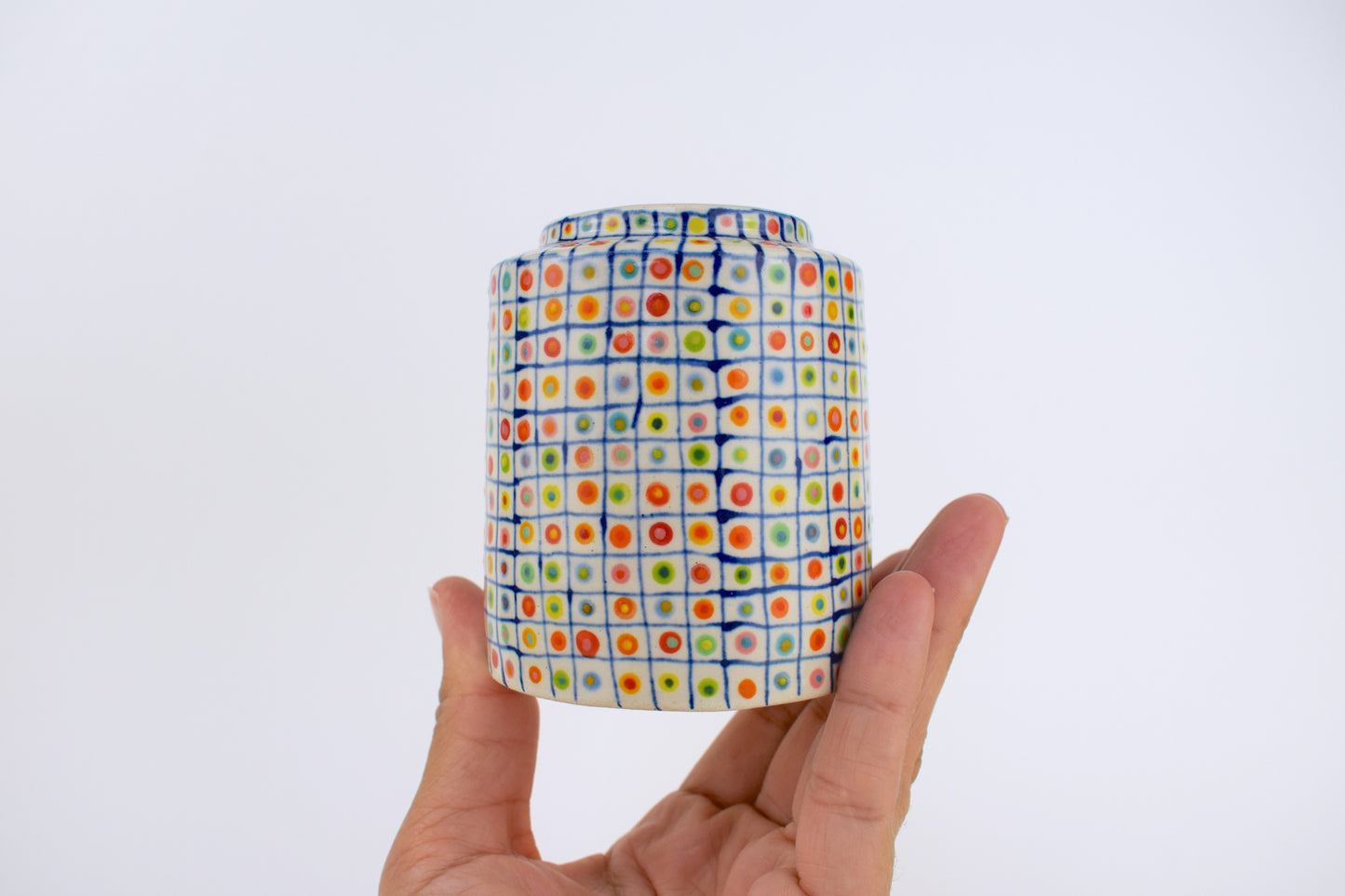 Colour Spot Grid Vase
