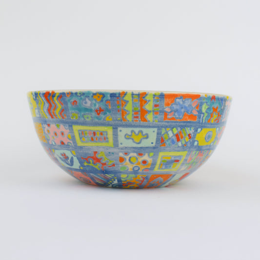 Blue Patchwork Dreams Bowl