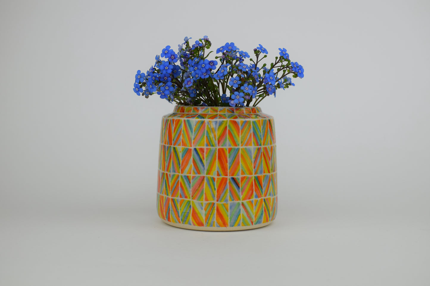 Multicoloured Stripe Mini Vase