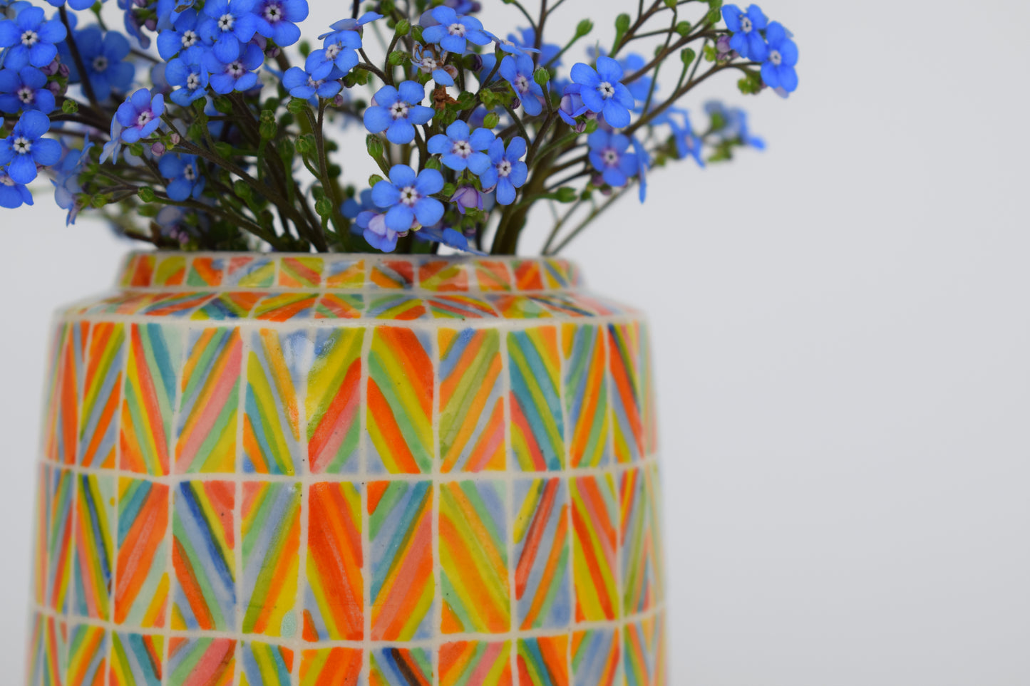 Multicoloured Stripe Mini Vase