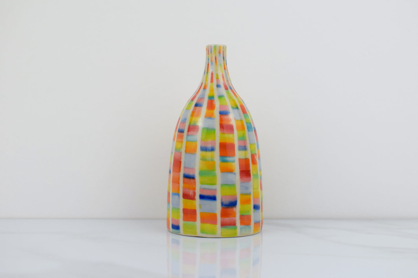 Rainbow Stripe Vase