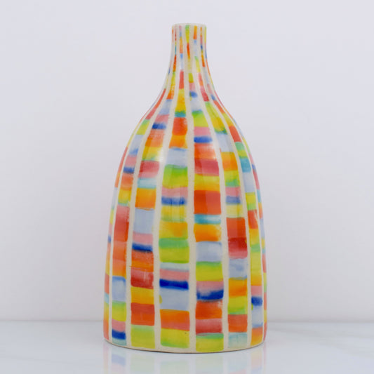 Rainbow Stripe Vase