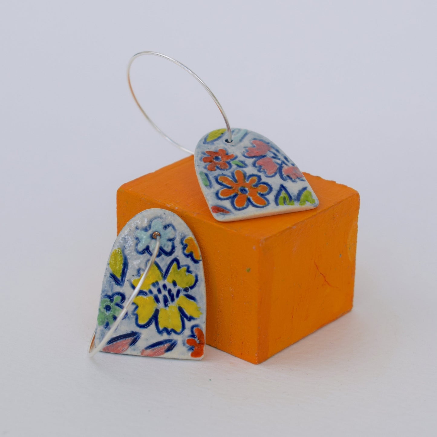 Carved Floral Earrings