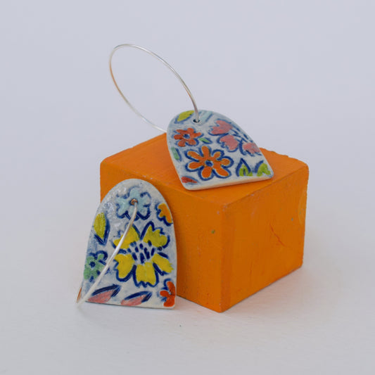 Carved Floral Earrings