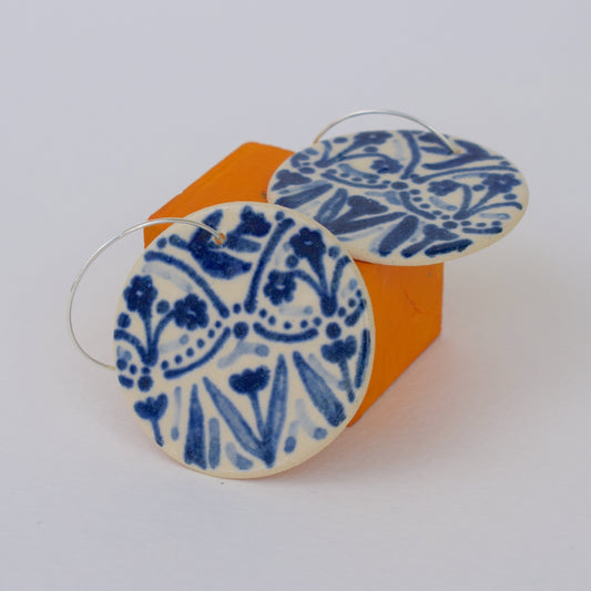 Blue Floral Harmony Earrings