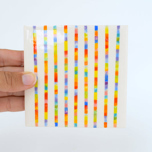 Multicoloured Stripe Coaster