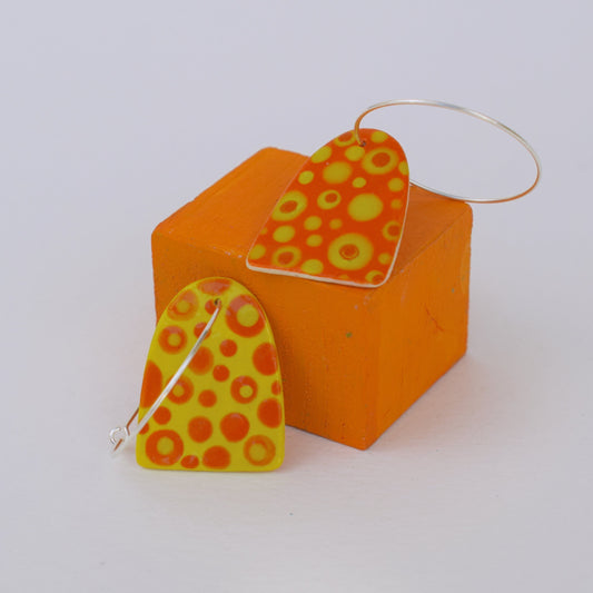 Green and Orange Spotty Dotty Earrings