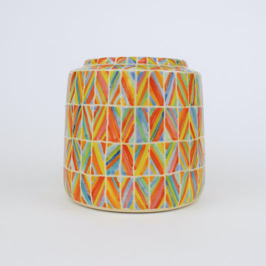 Multicoloured Stripe Mini Vase