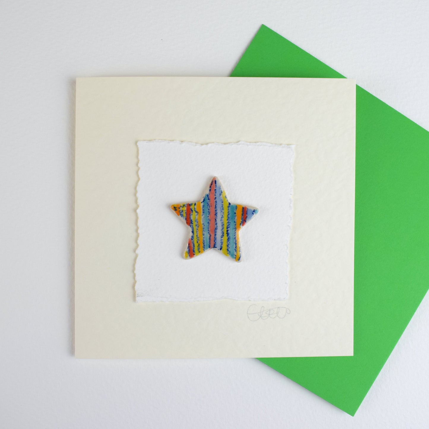 Christmas Card Blue Stripe (3 for £20)