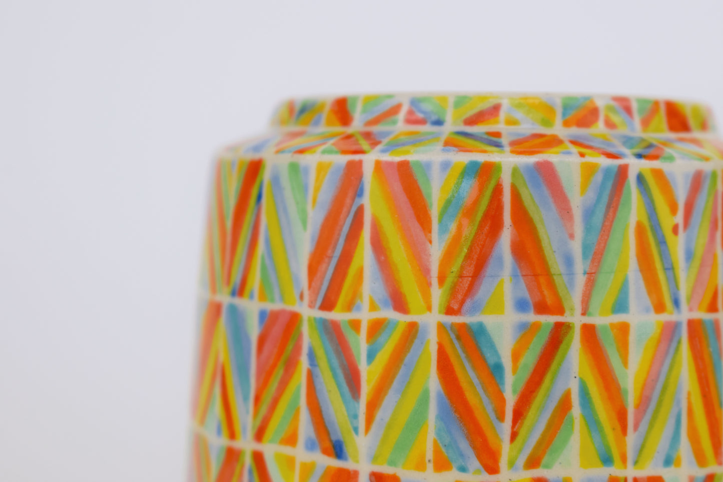 Multicoloured Stripe Mini Vase