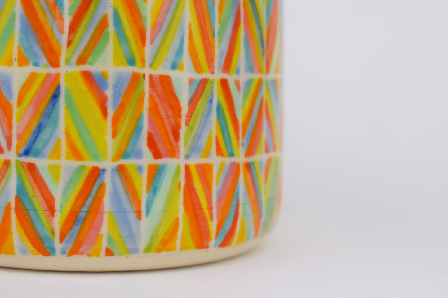 Multicoloured Stripe Mini Vase