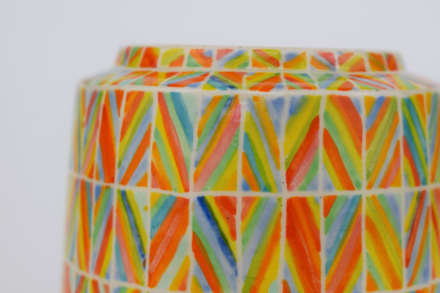 Multicoloured Stripe Mini Vase