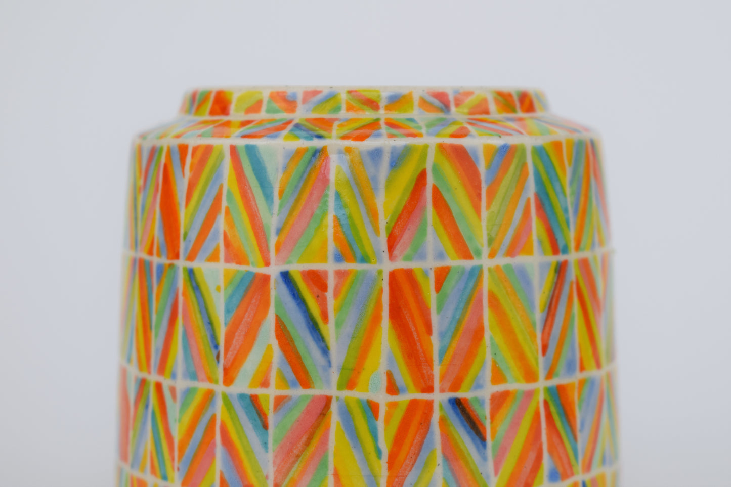 Multicoloured Stripe Mini Vase