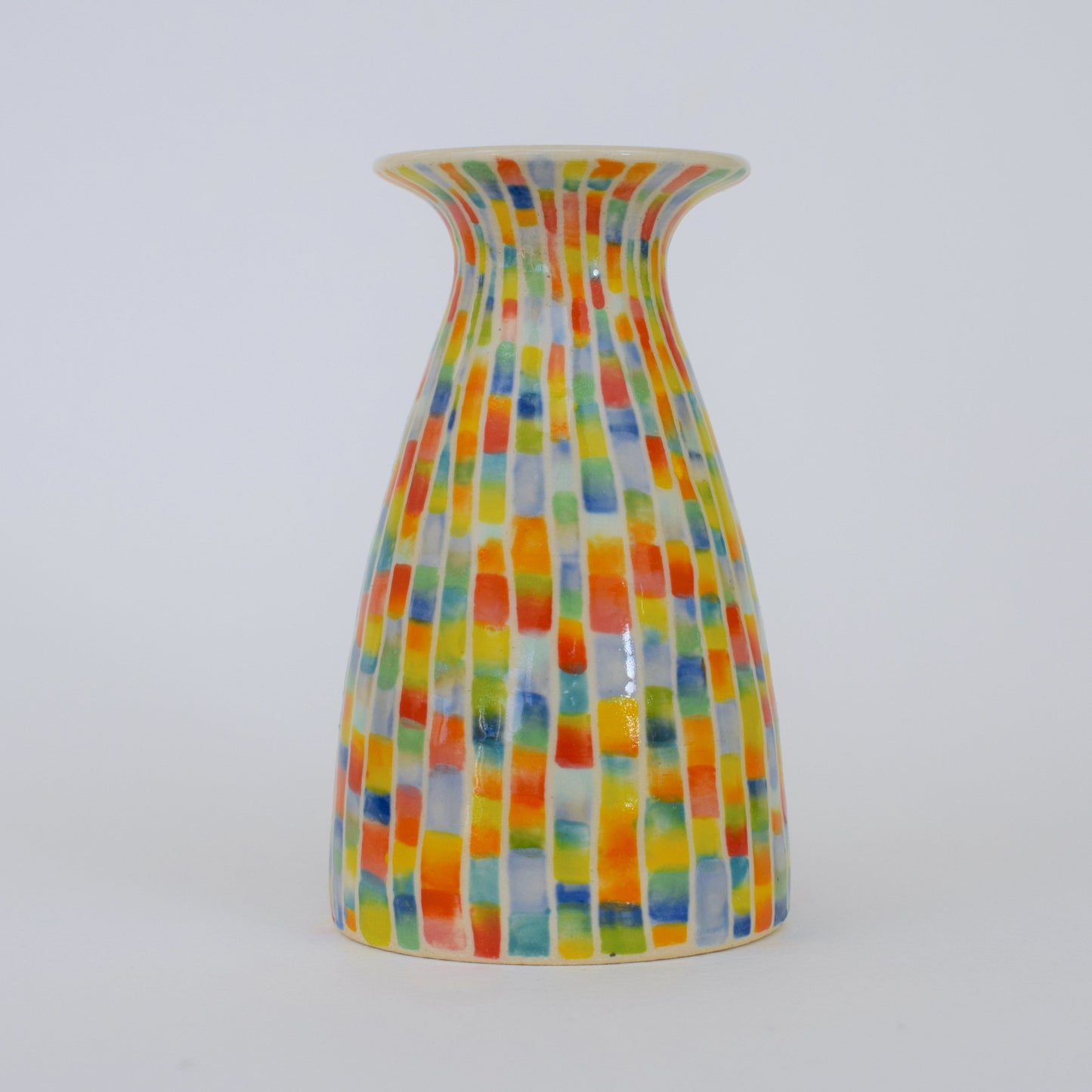 Multicoloured Stripe Vase