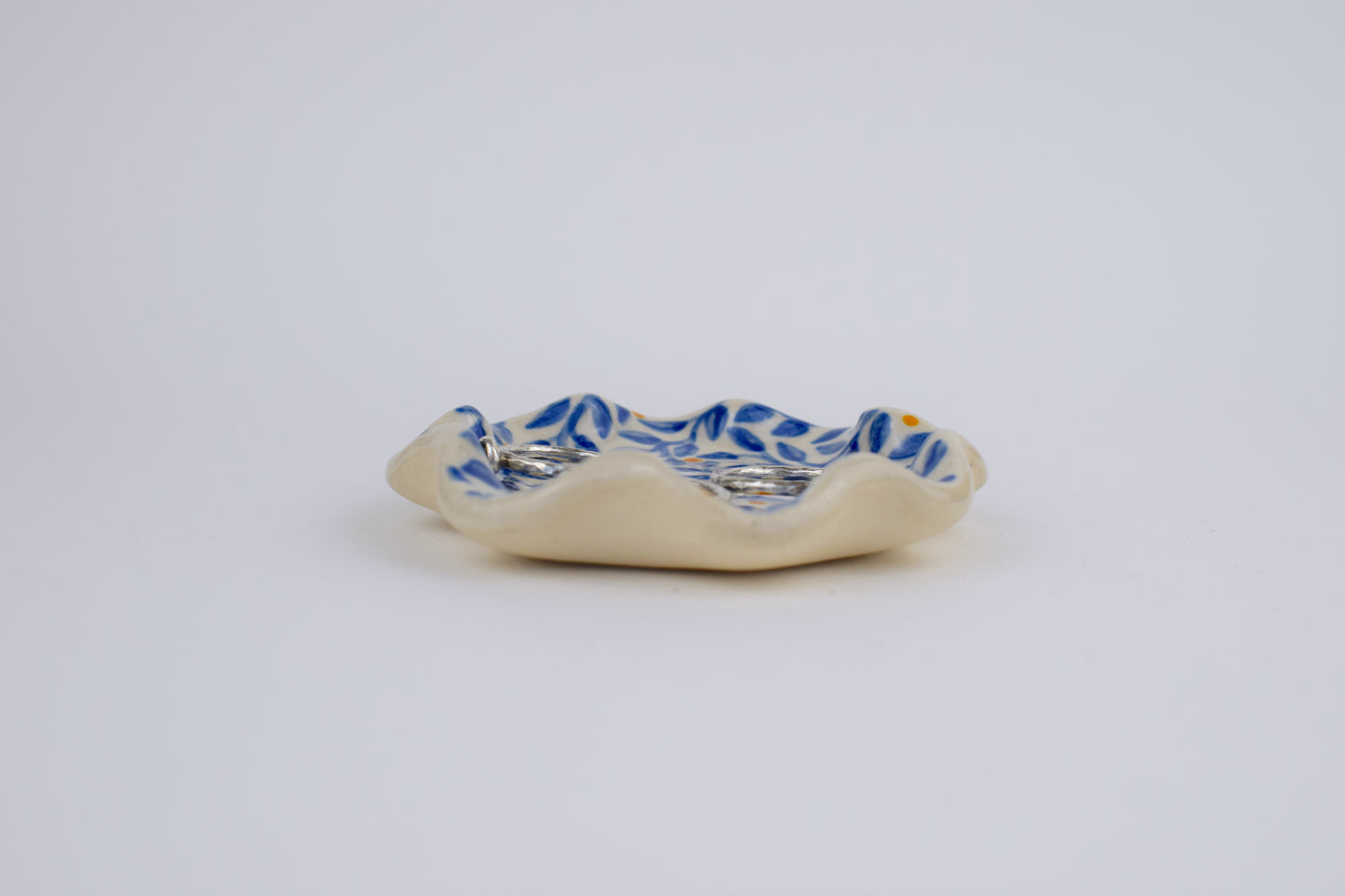 Blue Leaf Trinket Dish