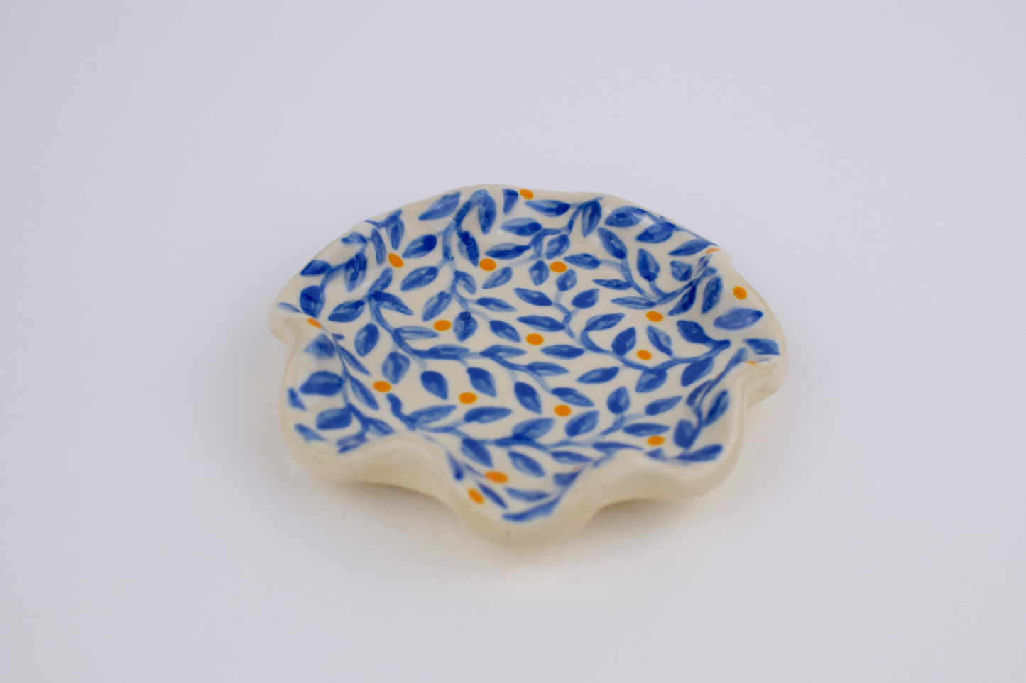 Blue Leaf Trinket Dish