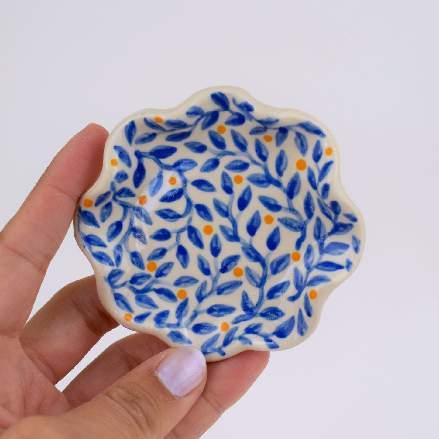Blue Leaf Trinket Dish