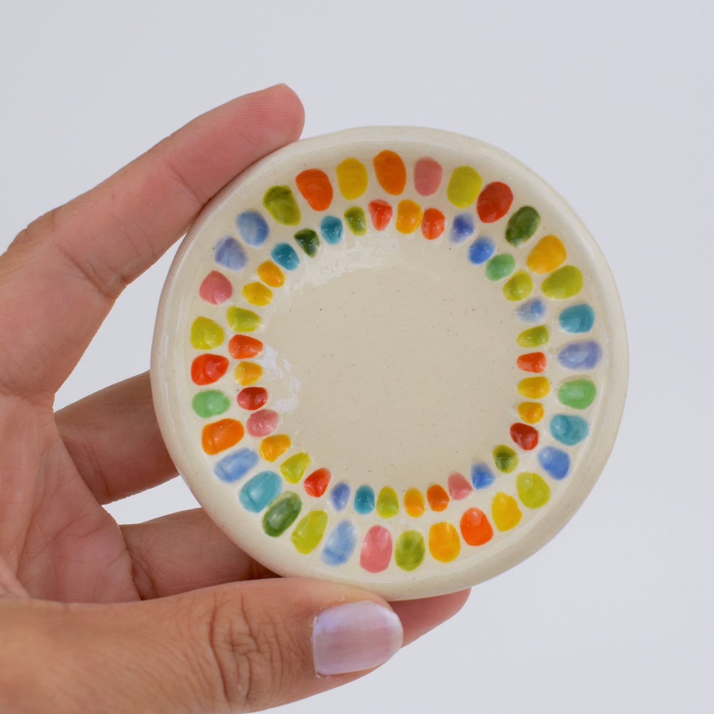 Multicoloured Carved Trinket Dish