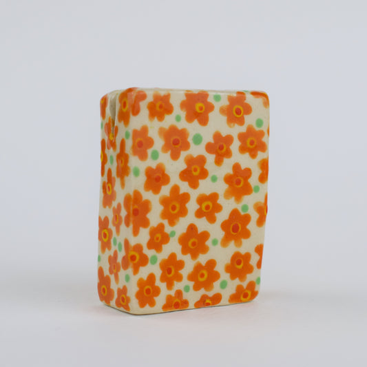 Orange Floral Photo Holder *Seconds*