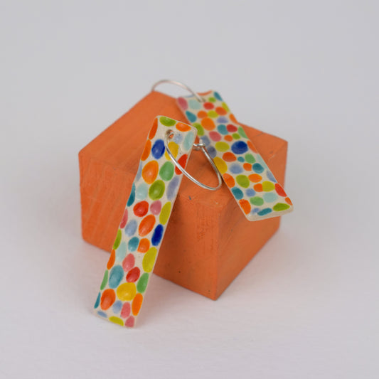 Carved Sunshine Rectangle Earrings