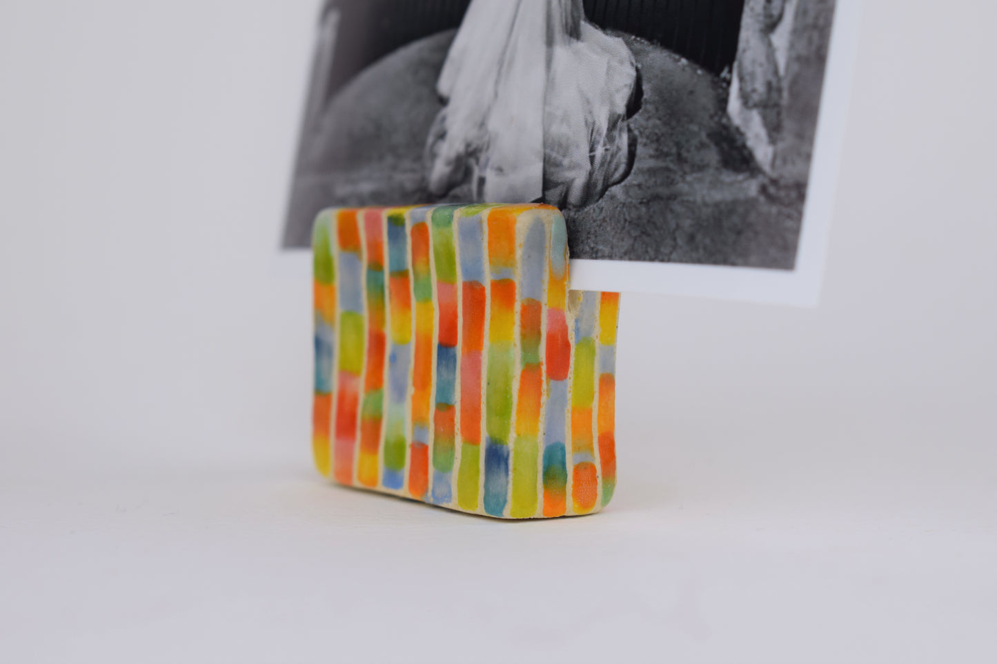 Multicoloured Stripe Photo Holder