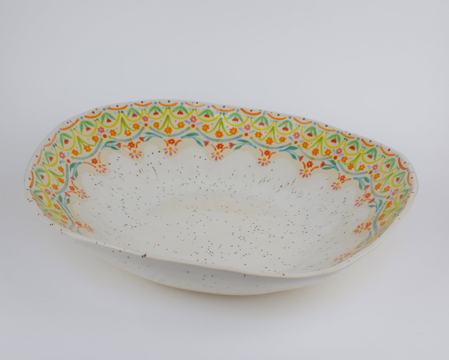 Floral Harmony Fruit Bowl