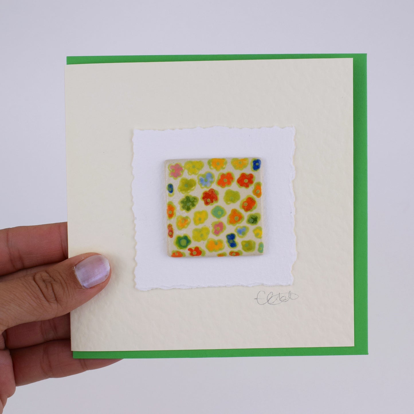 Green Floral Greeting Card (3 for £20)