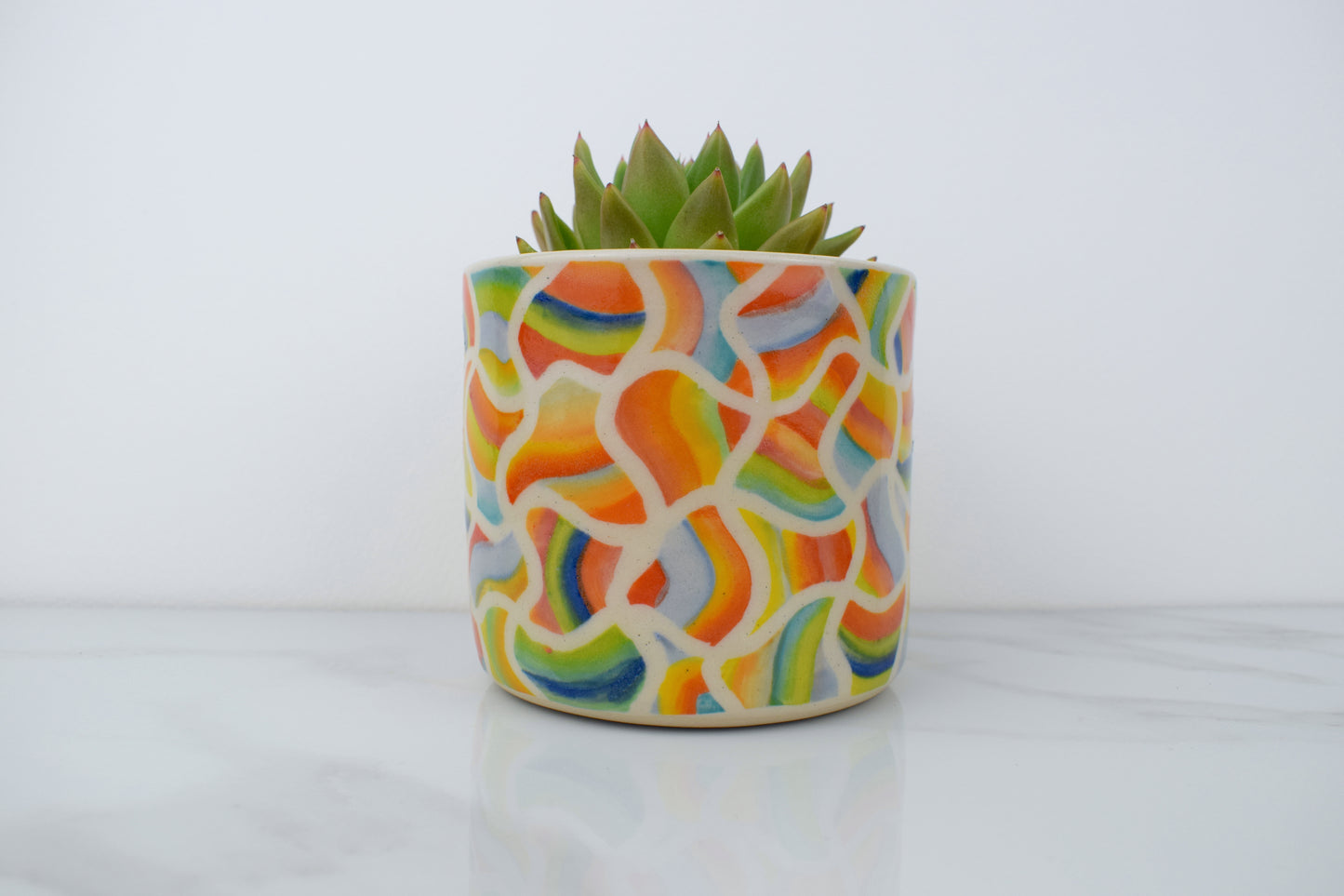 Wavy Stripe Planter  Imperfect