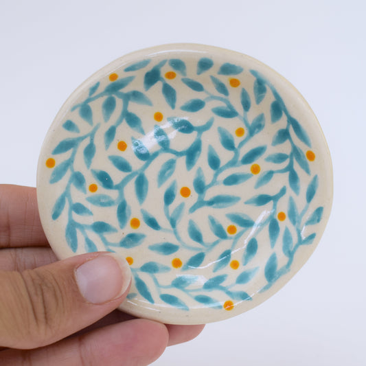 Turquoise Leaf Trinket Dish