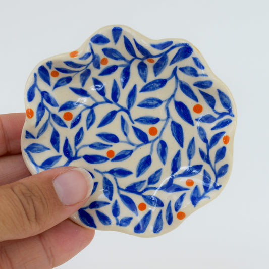 Blue Leaf Trinket Dish