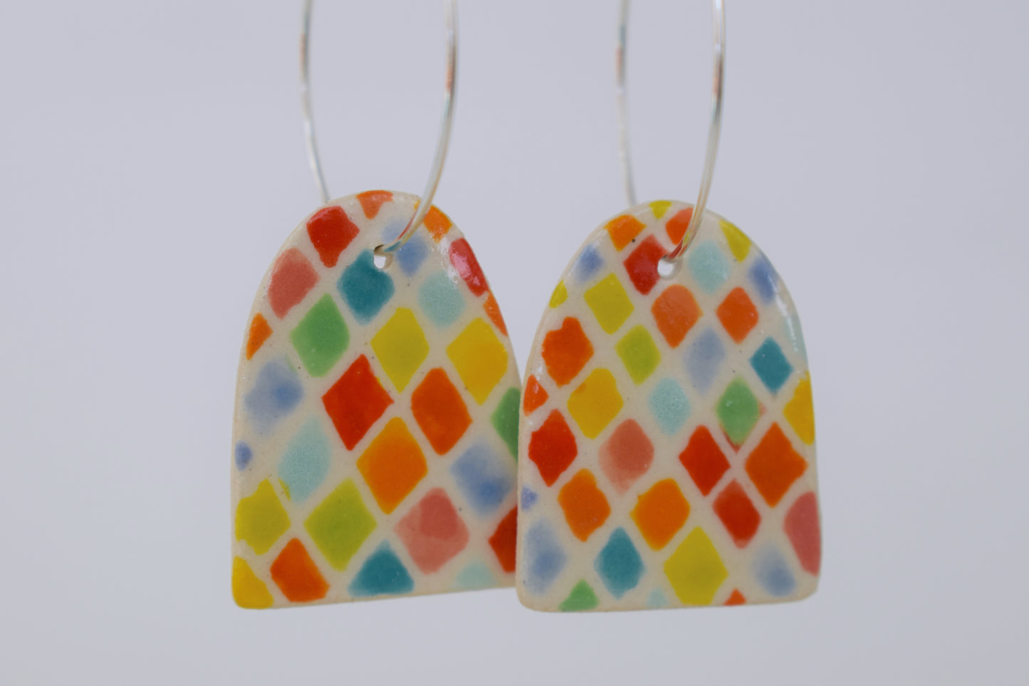 Rainbow Crosshatch Earrings