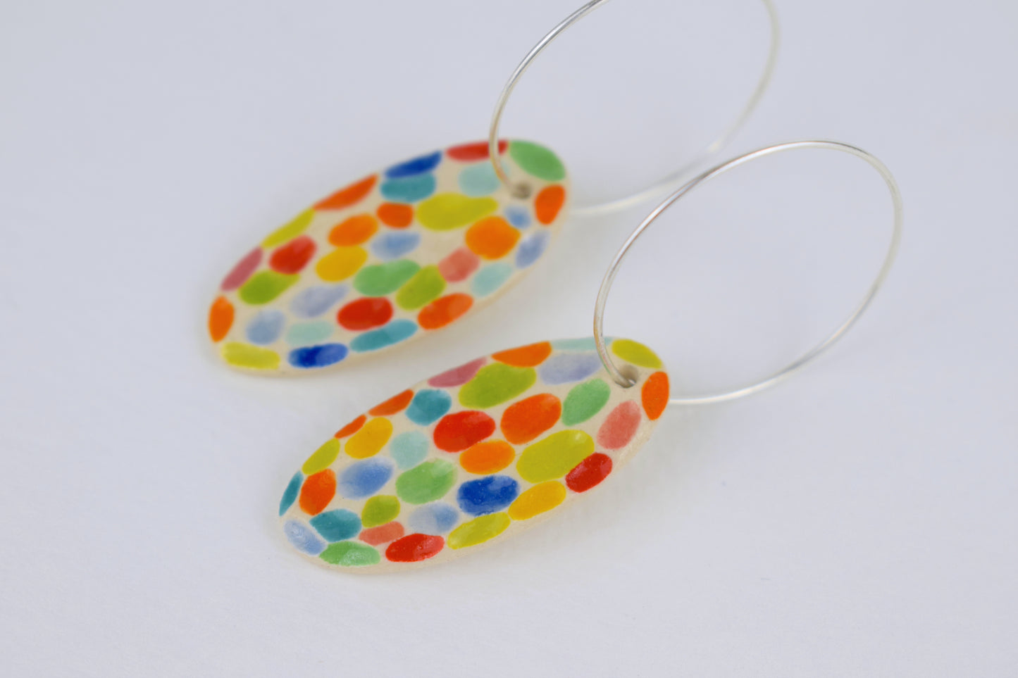 Carved Sunshine Oval Earrings