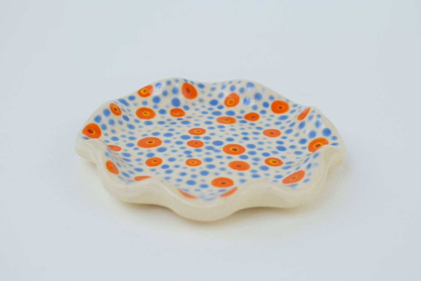 Blue and Orange Spot Trinket Dish