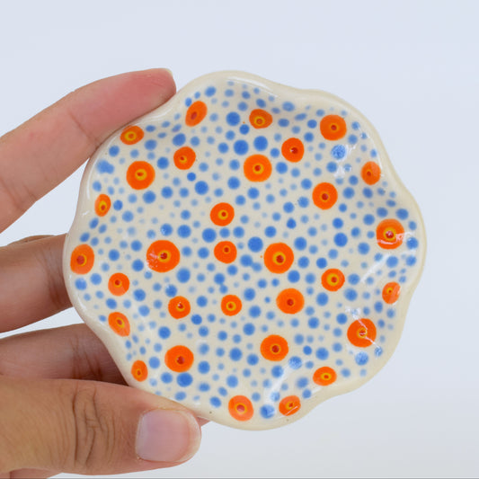 Blue and Orange Spot Trinket Dish