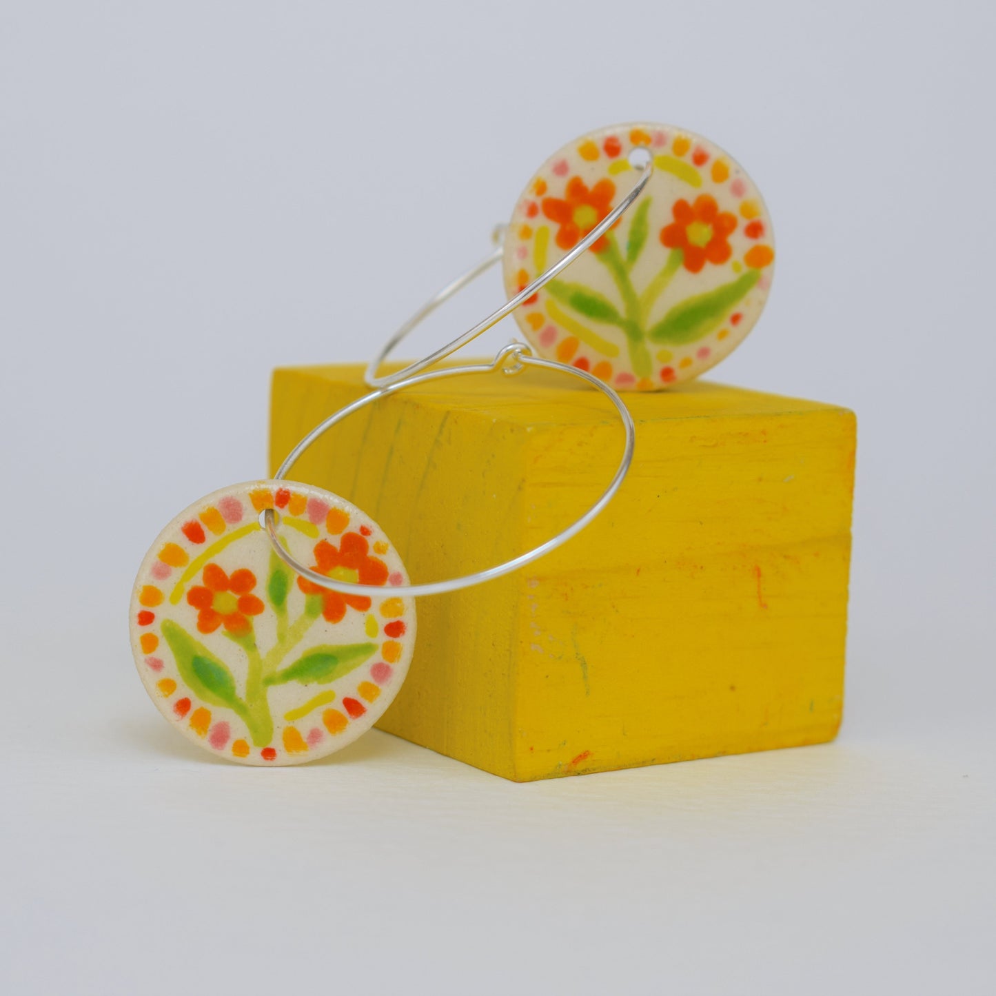 Floral Harmony Circle Earrings
