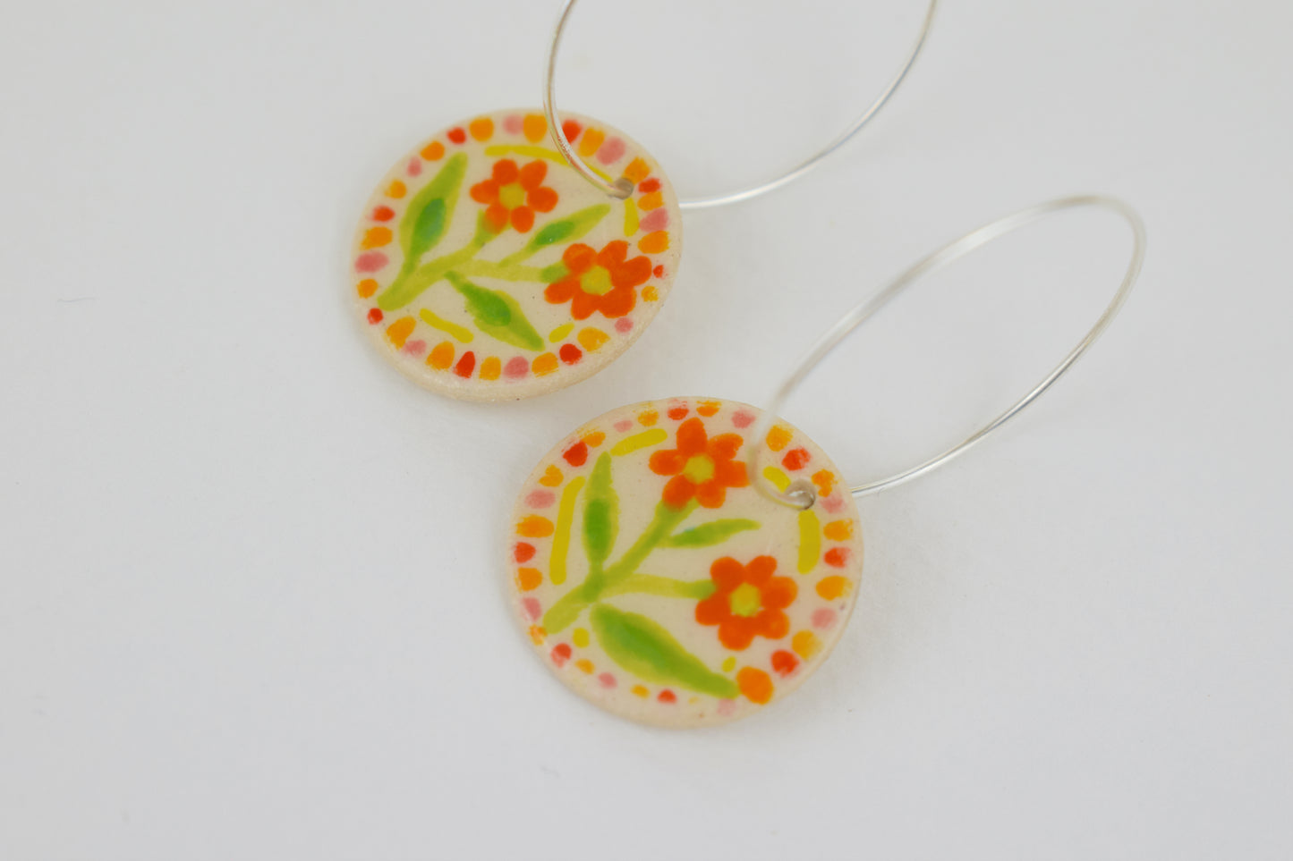 Floral Harmony Circle Earrings