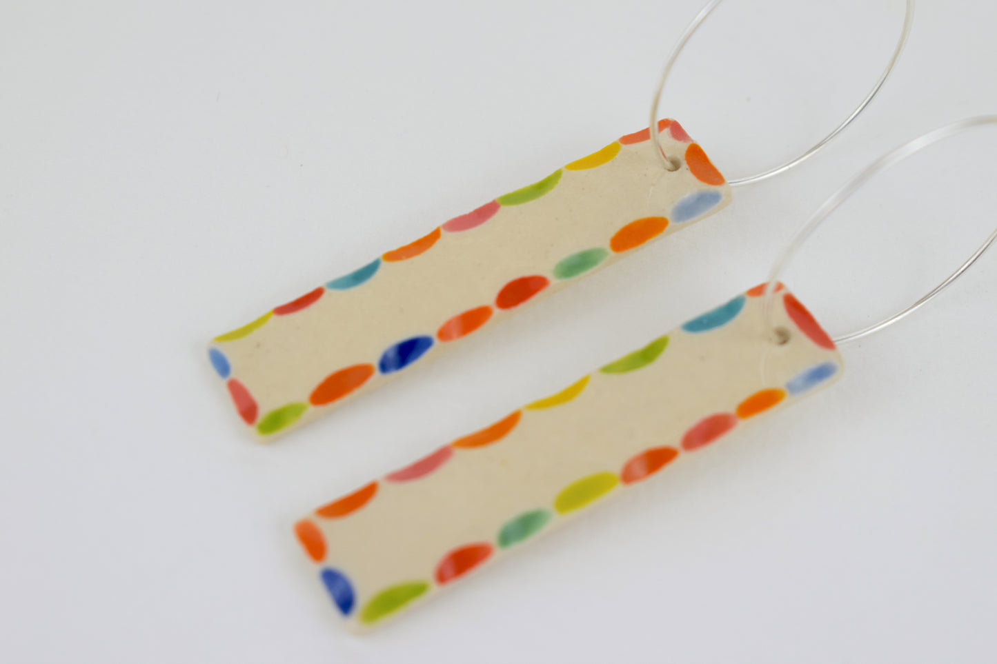 Carved Sunshine Rectangle Earrings