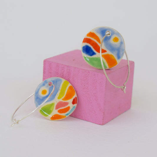 Multicolored Landscape Earrings