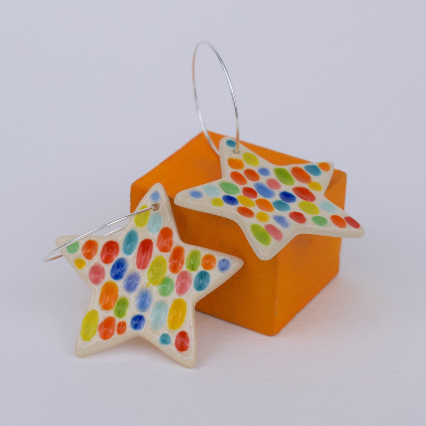 Carved Sunshine Star Earrings