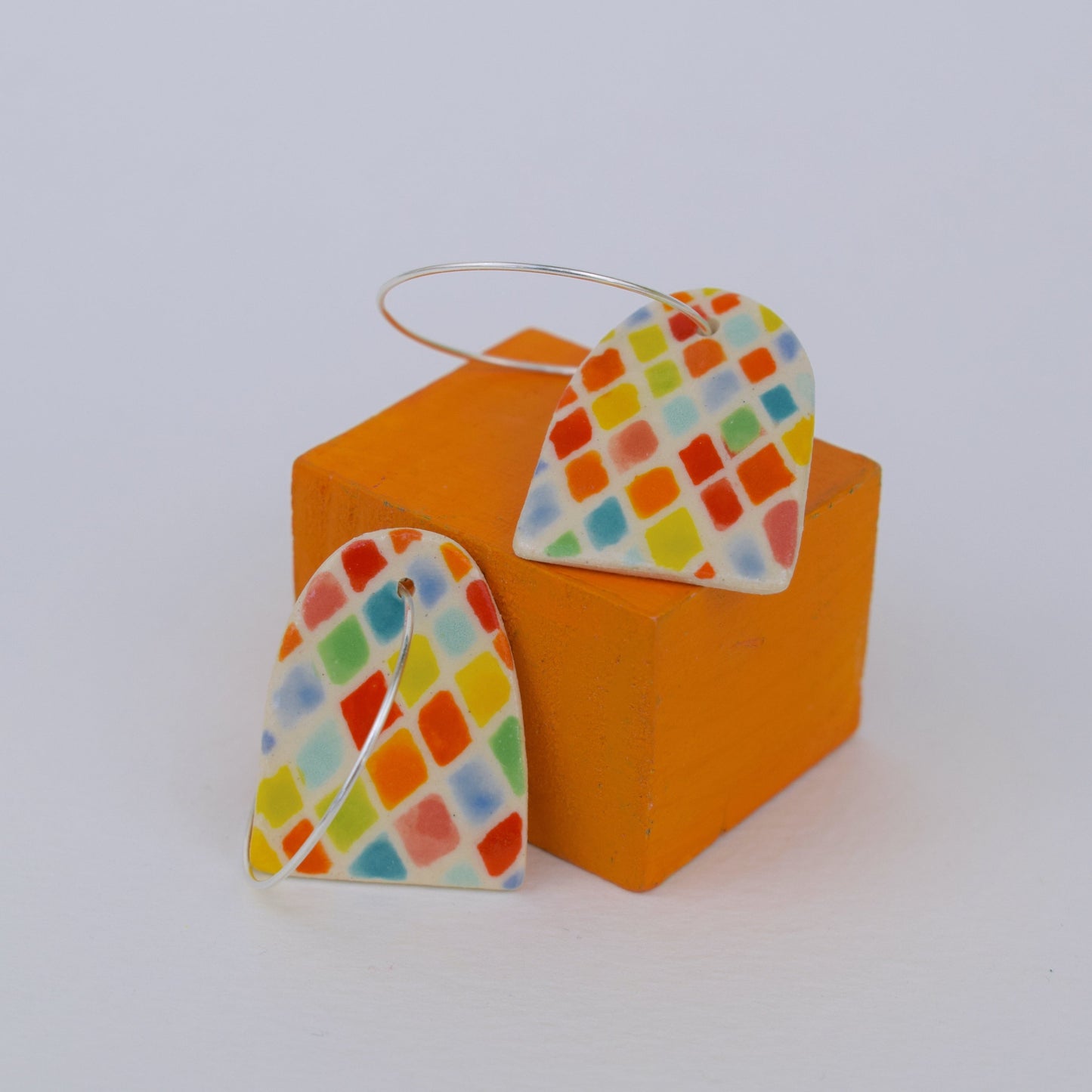 Rainbow Crosshatch Earrings